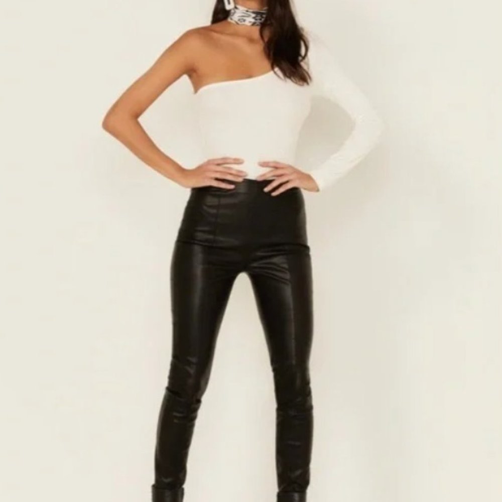 Free People Black Skinny Faux Leather Pants